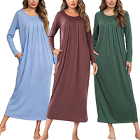 Robe de nuit Hongbo pour femme, vente en gros, ample, manches longues, longueur cheville, design personnalisé, élégante, pour la maison