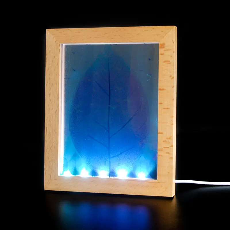 Top Seller Creative Wood Lamp 3D Acrylic Photo Frame Light LED Desk Lamp For Birthday Present