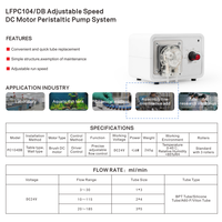 Pompa Peristaltik Presisi Tinggi LEFOO LFPC104DB 24v DC Motor Sirkulasi Pompa Transfer Cairan Self-priming untuk Pengisian Dosis