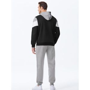 Ensemble de survêtement 2 pièces pour homme FOXA – Sweat-shirt décontracté en polaire à blocs de couleur, léger, à manches longues, idéal pour l'automne - Product Image 2