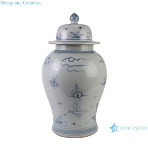 Rzx24/RZSX24-B pots de stockage en céramique pour <span class=keywords><strong>oiseau</strong></span> et grue, pots de gingembre peints à la main en porcelaine Antique marron bleu et blanc - Product Image 6