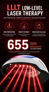 <span class=keywords><strong>Casque</strong></span> laser à faible intensité 650 nm pour stimuler les follicules pileux, améliorer la circulation du cuir chevelu chez les hommes et les femmes souffrant d'alopécie androgène - Product Image 4
