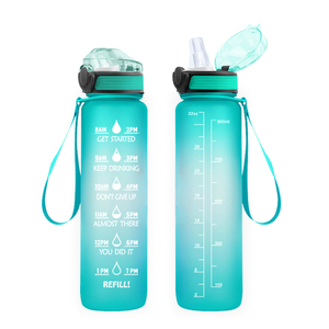 BPA FREE Anpassbare 700ML mit motivierenden Ttime Mark Tritan Kunststoff Sport wasser flaschen mit Strohhalm - Product Image 3