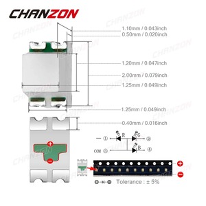 100 cái <span class=keywords><strong>0805</strong></span> ( 2012 ) <span class=keywords><strong>SMD</strong></span> <span class=keywords><strong>LED</strong></span> Emitting Diode RGB Multicolor Common anode 0.2W Tricolor Đèn Chip ánh sáng hạt Micro 3V SMT DIY <span class=keywords><strong>PCB</strong></span> - Product Image 1