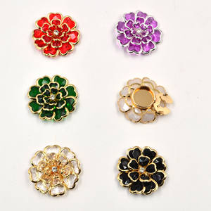 JFRB098 新入荷 クリスタルフラワーハート型取り外し可能メタルジュエリーボタンカバー レディースシャツカフスウェディングドレス用 - Product Image 2