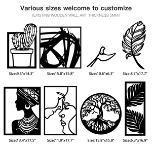 Putuo Decor Gran Venta Escultura de Pared de Líneas Minimalistas Arte de Pared de Madera Decoración Moderna de Pared Colgante de Naturaleza para el Hogar - Product Image 3