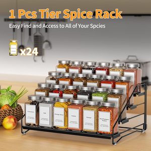 Spice Rack Four Tier Foldable <b>Kitchen</b> <b>Storage</b> <b>Unit</b> Seasoning Organizer Cabinet Shelf - Product Image 3