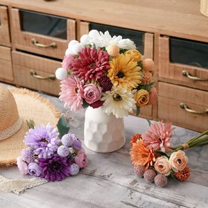 ดอกเจอร์เบอร์ราประดิษฐ์ CallaFloral ก้านเดี่ยว สีเหลือง สีแดงไวน์ สีส้ม สีขาวนม สีม่วง สำหรับตกแต่งภายใน - Product Image 2