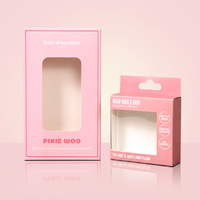 Boîtes en papier cosmétique roses personnalisées de haute qualité avec fenêtre en PET, emballage en papier pour cosmétiques