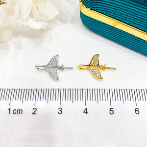 S925 Silver Pendant DIY <b>Pearl</b> Accessories Empty Butterfly Style <b>Necklace</b> with 9-12mm Round Beads White <b>Gold</b> Chains 30780 - Product Image 4