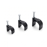 Clips de fixation de câbles ronds noirs en PE 10mm 12mm 14mm, clips de fixation circulaires à clouer pour câbles de 4mm à 50mm, clips de maintien de câbles pour le routage de fils