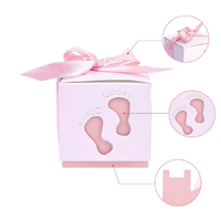 Boîtes à bonbons en gros en forme de pied de bébé, cartons créatifs, utilisées pour les cadeaux de bonbons pour le premier mois de bébé