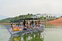 Bateau de tourisme transparent à fond de verre de 5 à 8 m pour 10 à 12 personnes, bateau commercial avec moteur hors-bord