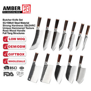 Manico in legno professionale in acciaio al carbonio grande coltello Vking Almazan cucina Chef <span class=keywords><strong>Set</strong></span> di <span class=keywords><strong>coltelli</strong></span> <span class=keywords><strong>da</strong></span> macellaio con guaina in pelle - Product Image 1