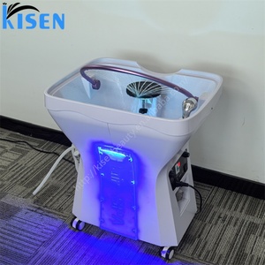 Évier portable Kisen pour shampoing avec circulation d'eau élégante, bol de lavage de cheveux pour spa capillaire, contrôle de la pression de l'eau par pompe - Product Image 6