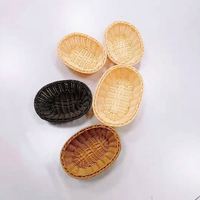 Duurzame geweven PP rotan mand, ovaal design, voor het frituren van fruit.