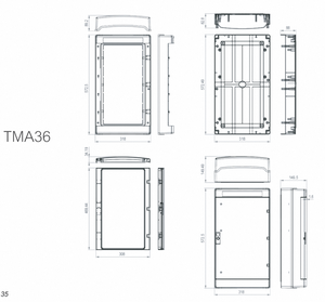 Caja de distribución de energía para exteriores a prueba de polvo IP65 de baja tensión, serie TMA(HA) HA-36 - Product Image 2