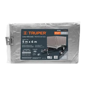 Truper 1 Unité 5X6 m Bâche Polyéthylène Renforcé Gris 180g-m2 - Product Image 2