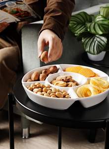 Dip Serving Set Porcelain Divided Serving Platter Relish <strong>Tray</strong> Perfect for Chips and Dip and Veggiesa and <strong>Candy</strong> and Snacks - Product Image 6