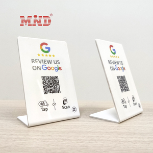 <strong>Custom</strong> 13.56Mhz NTAG 213 Nfc <strong>google</strong> Review Stand Acrylic Qr Code Table Display Stand - Product Image 4