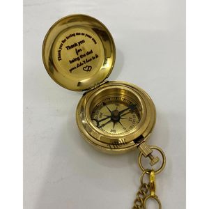 Boussole à bouton-poussoir en laiton ALFA NAUTICAL avec porte-clés gravé « Merci d'être papa », style nautique, cadeau portable pour la randonnée - Product Image 2