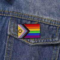 Broche drapeau arc-en-ciel insigne d'épingle en émail pour sacs accessoires bijoux en alliage avec technologie de placage pour les fêtes et les fiançailles