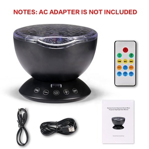 Lampada <span class=keywords><strong>Notturna</strong></span> LED Musicale con Proiezione Stellata, Telecomando, per <span class=keywords><strong>Bambini</strong></span>, Camera da Letto, Proiettore Onde Oceaniche, Lampada da Interno in ABS - Product Image 1