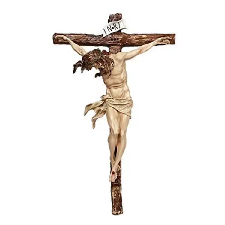 Polyresin sıcak satış kişiselleştirilmiş el yapımı reçine ev dekorasyon mesih reçine İsa heykeli