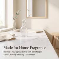 Flacon diffuseur d'aromathérapie de luxe en verre de 100g avec bouchon à vis pour l'épaule du flacon, idéal pour l'emballage d'huiles essentielles et de parfums d'intérieur
