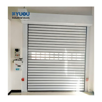 Puerta Industrial Automática de Aleación de Aluminio Gris Oscuro con Panel Sándwich Aislado para Almacenes, Puertas Rápidas de Alta Velocidad