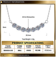 Collier en moissanite pour femmes, pendentif en diamant scintillant Princesses souriantes, argent sterling S925