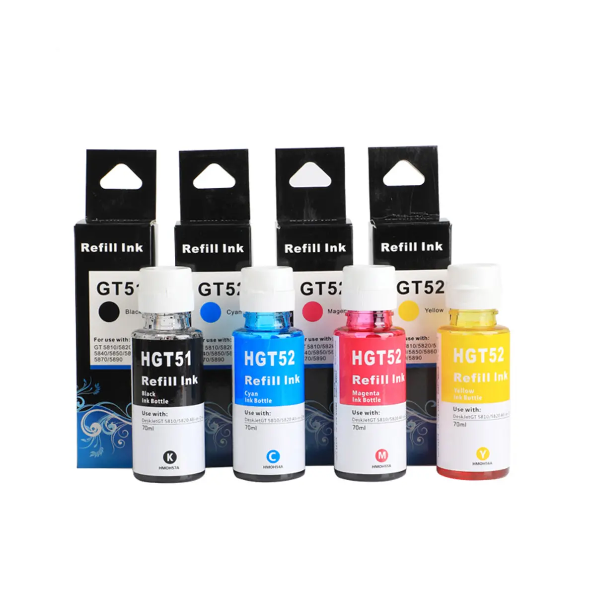 JC INK For HP GT51 GT52 GT53 refill Universal Dye INK for 5810 5820 310 318 319 419 410 Tinta Encre Eco tank system printer