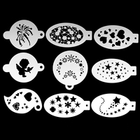 Modèles de peinture PET multi-motifs Feuille de pochoirs réutilisables et faciles à utiliser pour la peinture faciale