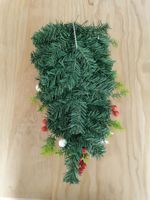 Hiasan Pintu Natal, Ornamen Gantung, Karangan Bunga Natal, Hiasan Kabinet, Rotan Gantung untuk Dekorasi Pesta, Karangan Bunga Natal