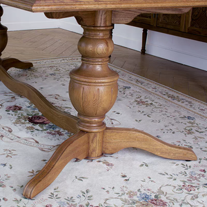 Tavolo da Pranzo e Sedie in Legno Massello Americano, Combinazione Retrò, Tavolo Quadrato Stile Francese per Soggiorno, Tavolo Lungo per Casa - Product Image 4