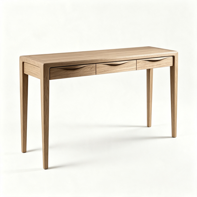 Modern Solid Oak Wood Console Table with Storage Drawers for Villa Apartment Hotel Living Room Use