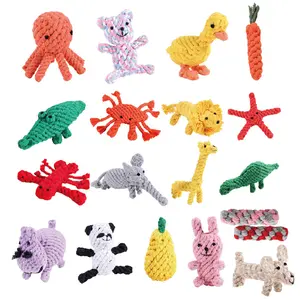 Vente en gros de jouets à mâcher pour chiens Jouets interactifs de luxe en coton durable pour animaux de compagnie Jouets en corde pour chiens de compagnie