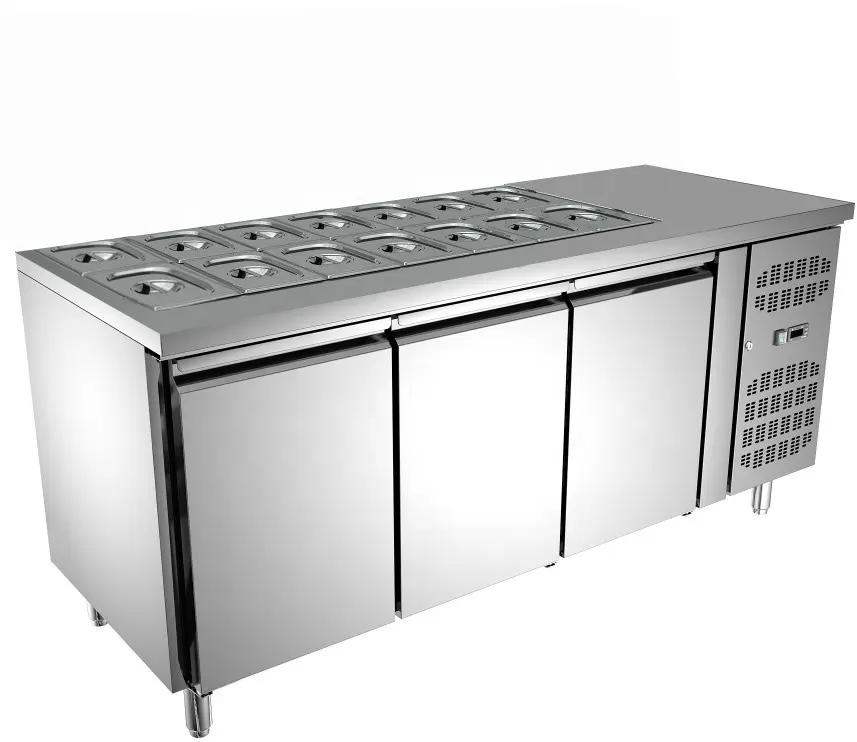 샐러드 샌드위치 준비 테이블 냉장고 냉장고/피자 토핑 refregator 만들기 벤치