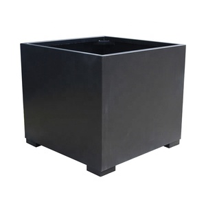 Mueble urbano para exteriores, <span class=keywords><strong>jardineras</strong></span> de metal cuadradas <span class=keywords><strong>grandes</strong></span>, jardín exterior, parque, caja ancha de acero para plantas, macetas para exteriores - Product Image 1