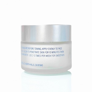 Silk Screening Cosmetic <b>Containers</b> Skin Care Face Cream 100g <b>clear</b> Frosted Glass Jar with Matte Silver Cap - Product Image 1