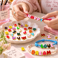 Perles de lettres émaillées colorées 26 lettres en cuivre faites à la main pour la fabrication de bijoux DIY, bracelets, colliers, artisanat, cadeaux, vente en gros