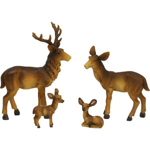 ZICOM Germany <b>Nativity</b> Scene Deer Family 4-Piece <b>Set</b> 12.8 cm Height Compatible 13-17 cm Figures Christmas Figurine Toy - Product Image 1