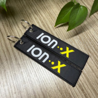 OEM ODM Etiquette tissée personnalisée en acier inoxydable écologique Porte-clés broderie personnalisée Logo Texte Porte-clés