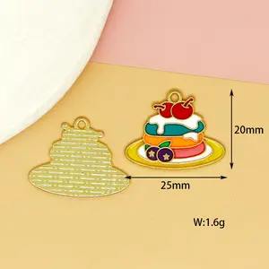 Ragazze Fancy lega di metallo Charms <span class=keywords><strong>torta</strong></span> di <span class=keywords><strong>compleanno</strong></span> gelato bevanda arcobaleno cuore Charms accessori gioielli moda signora trucco Charms - Product Image 1