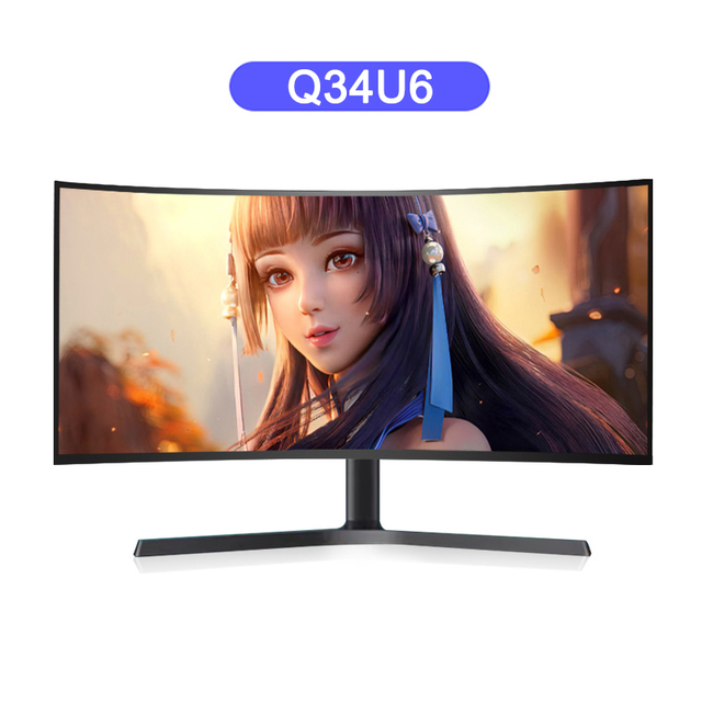 Q34U6 34-inch 21:9 4K Curved IPS Ultrawide Screen 144Hz HDR400 DP Gaming E-sports Business Office Desktop Computer LCD Monitor