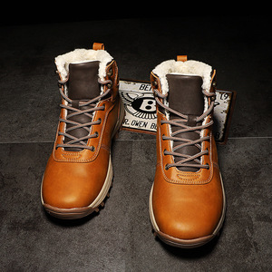 Hot Selling <strong>Men's</strong> Warm <strong>Shoes</strong> Waterproof Snow Leather Boots Lamb Wool Lined For <strong>Men</strong> - Product Image 6