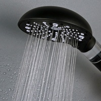 Pommeau de douche rond noir mat 11 modes avec fenêtre de filtre visible, coton PP remplaçable, douchette haute pression avec 1 filtre