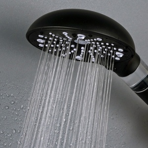 Pommeau <span class=keywords><strong>de</strong></span> <span class=keywords><strong>douche</strong></span> rond <span class=keywords><strong>noir</strong></span> mat 11 modes avec fenêtre <span class=keywords><strong>de</strong></span> filtre visible, coton PP remplaçable, douchette haute pression avec 1 filtre - Product Image 1