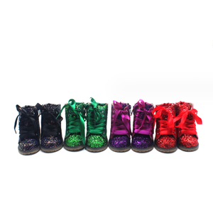 Bottes courtes à lacets pour enfants, assorties aux couleurs, brillantes et scintillantes, pour filles, pour les fêtes - Product Image 2