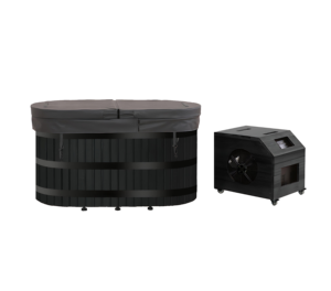 HELIUS Bañera de Hidromasaje Fría de Cedro Rojo para 1 Persona, en Forma de U, para Exteriores, con Revestimiento de Acero Inoxidable y Enfriador de 1HP, Gran Venta - Product Image 6